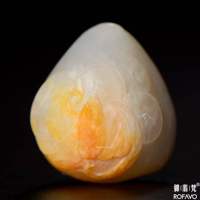 新疆和田玉黄皮一级白白玉籽玉挂件 福在眼前 6.9克