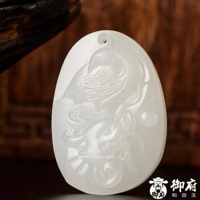 龙凤呈祥新疆和田玉原毛孔皮白玉籽玉挂件 龙凤呈祥 20克