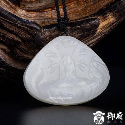新疆和田玉原毛孔皮羊脂白玉籽玉玉牌 悟道 52.8克