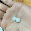 新疆和田玉羊脂白玉籽玉圆珠（两颗）8mm