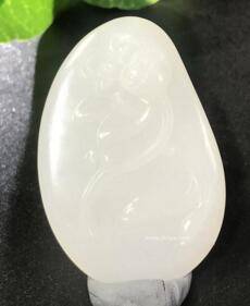 新疆和田玉白玉籽玉挂件 荷塘雅趣 14克