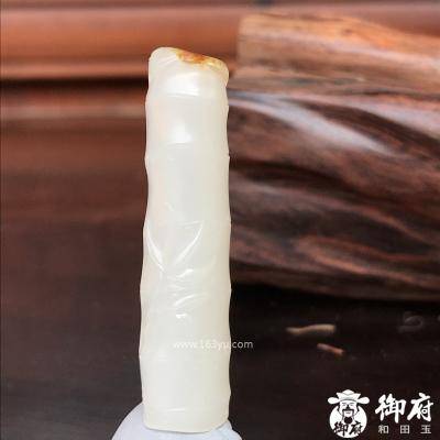 新疆和田玉枣红皮白玉籽玉挂件 节节高升 6.6克
