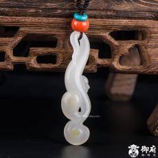 新疆和田玉黄皮一级白白玉籽玉挂件 春之韵 6.8克