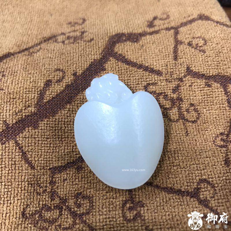 新疆和田玉羊脂白玉籽玉挂件 龙龟 16.2克
