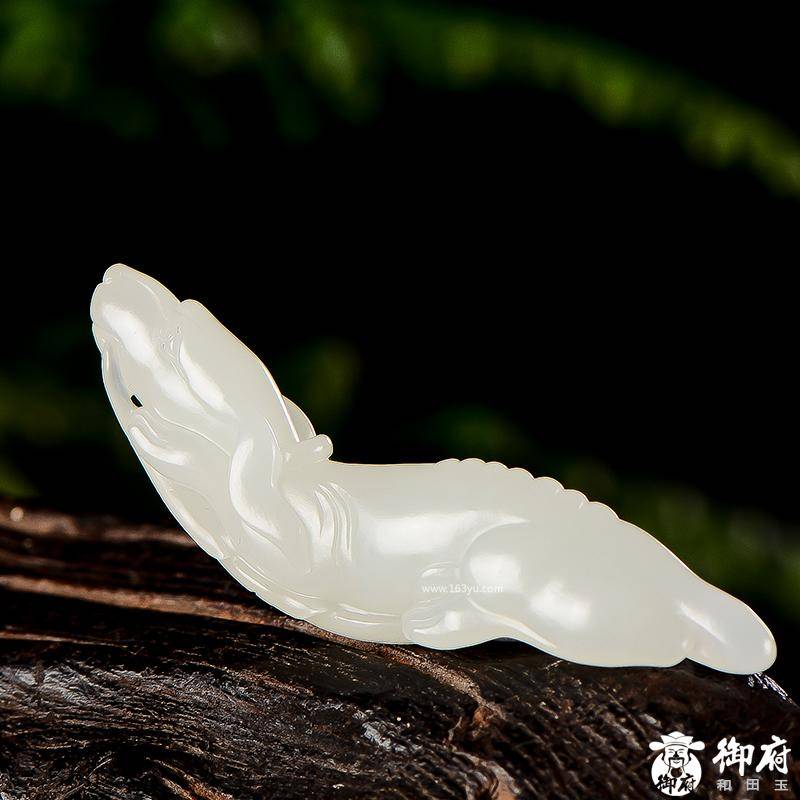 新疆和田玉原毛孔皮白玉籽玉挂件 守业旺财 8.6克