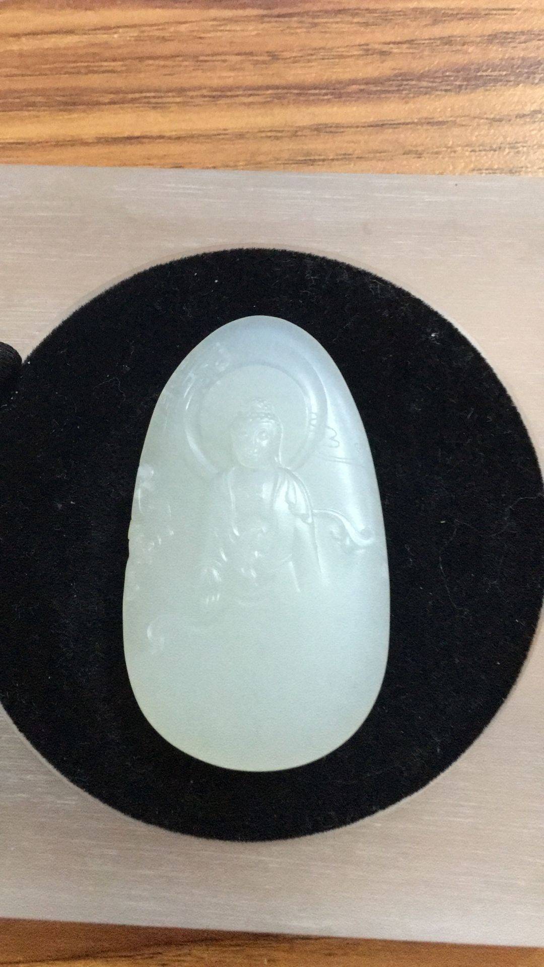 新疆和田玉黄皮白玉籽玉挂件 大日如来 24.8g