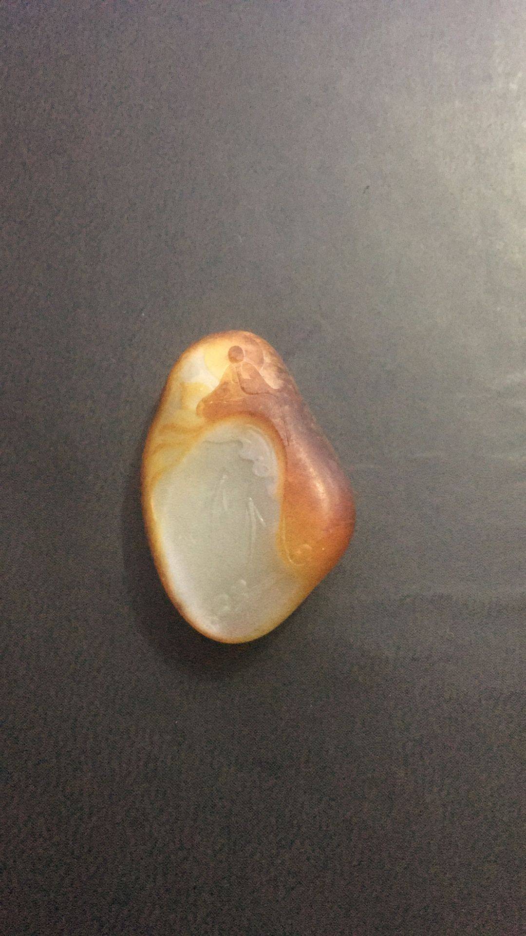 新疆和田玉枣红皮白玉籽玉 静悟 11克