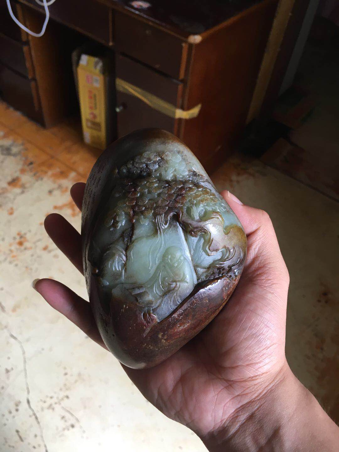 枣红皮 原石 1248g