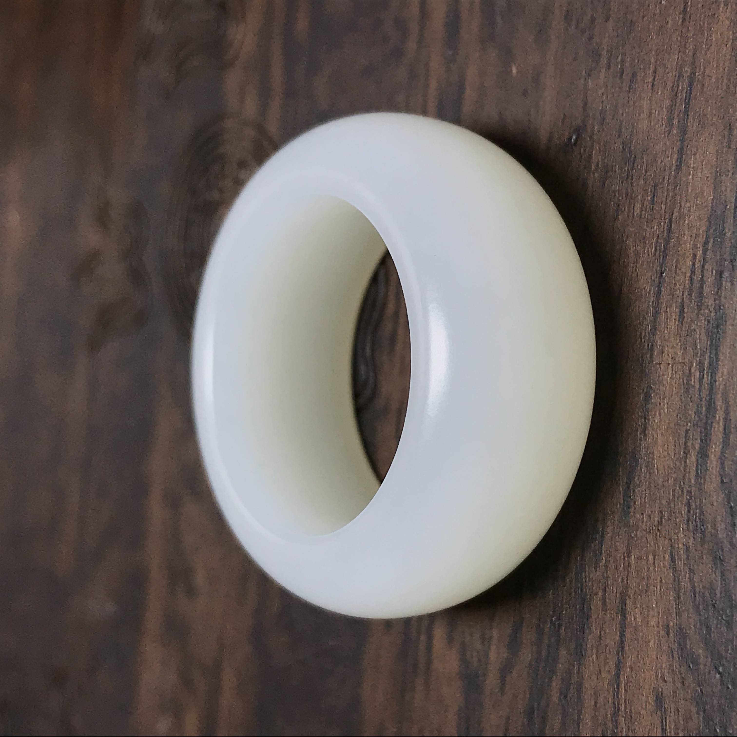 新疆和田玉羊脂白玉籽玉指环 18mm 8.8克