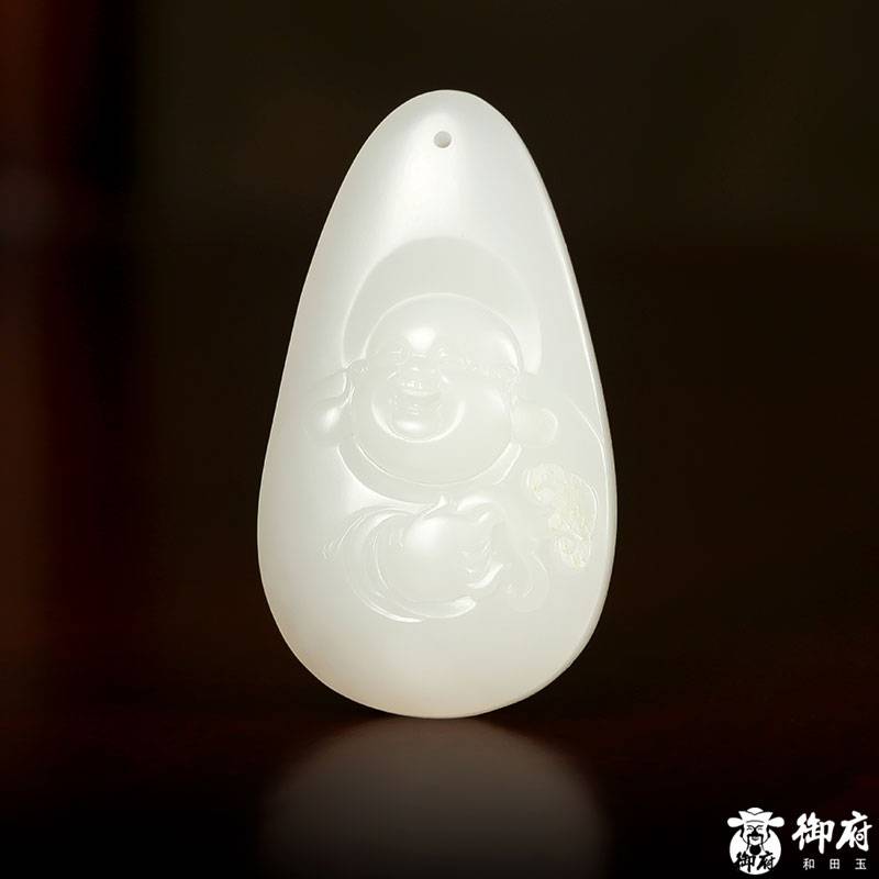 新疆和田籽玉笑佛掛件 17.3克