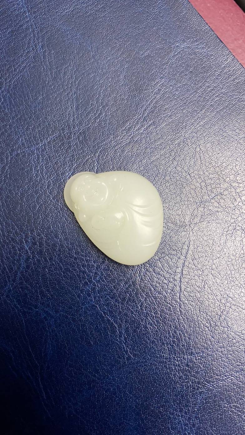 新疆和田玉白玉籽玉挂件 弥勒 12g