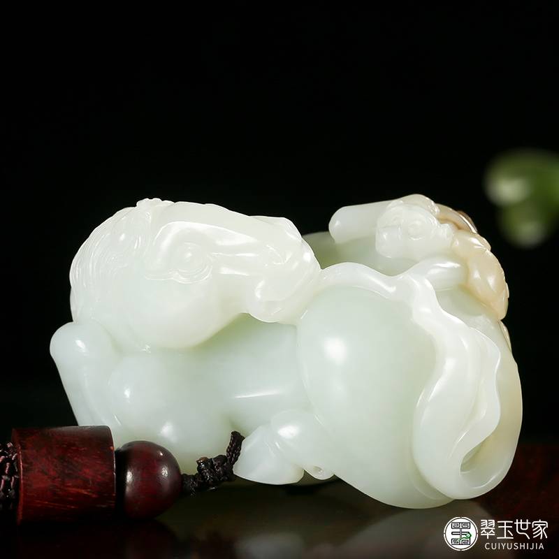 新疆和田玉白玉籽玉 马上封侯 236克