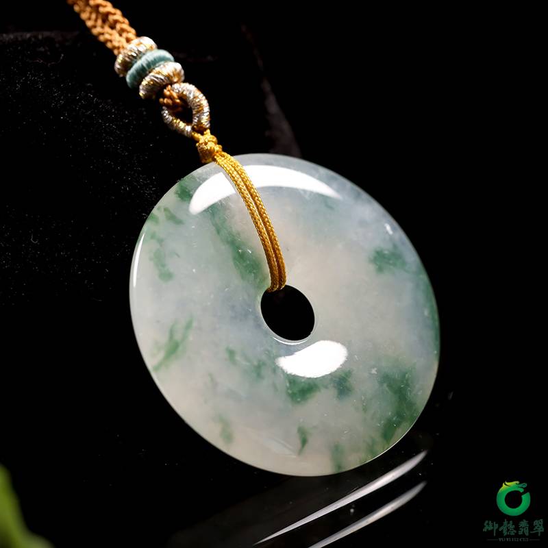 緬甸天然A貨冰飄花翡翠 平安扣 19克