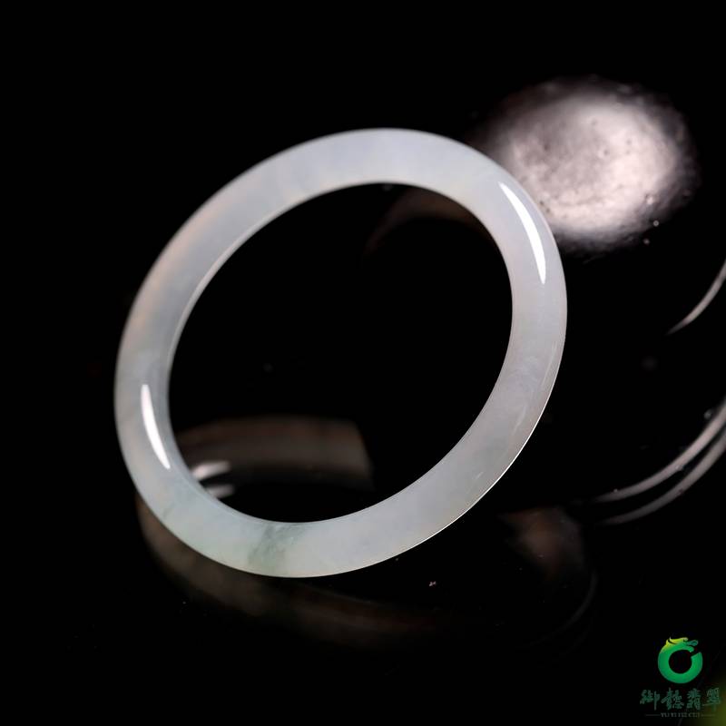 緬甸天然翡翠 冰飄藍(lán)花 福鐲 內(nèi)徑54.5mm 30.5克