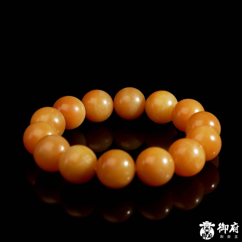 新疆和田玉黄沁手串 83.7克