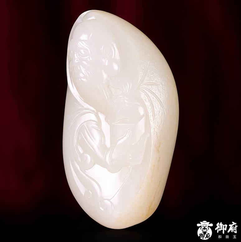 新疆和田玉秋梨皮白玉籽玉 掛件 鬼谷子 81.2克