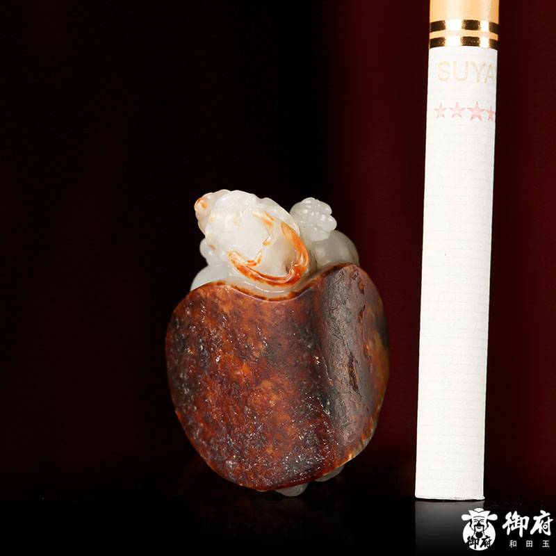 新疆和田玉棗紅皮白玉籽玉掛件 龍龜 21.7克 圖片2