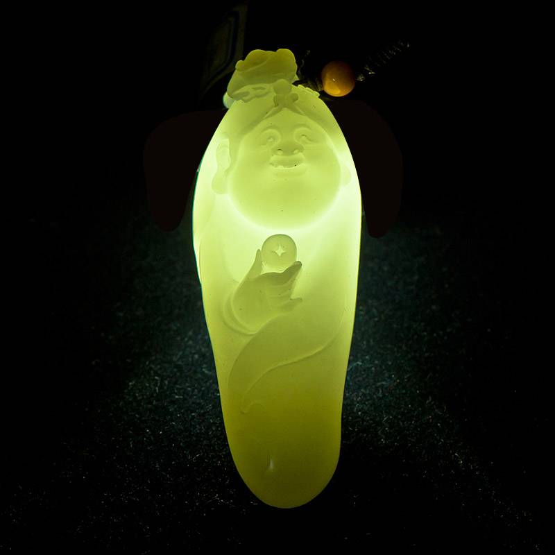 新疆和田玉黃皮白玉籽玉把件 劉海戲金蟾 62克 圖片2