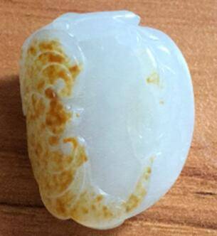 新疆和田玉灑金皮一級(jí)白白玉籽玉 福壽雙全掛墜 9.9克