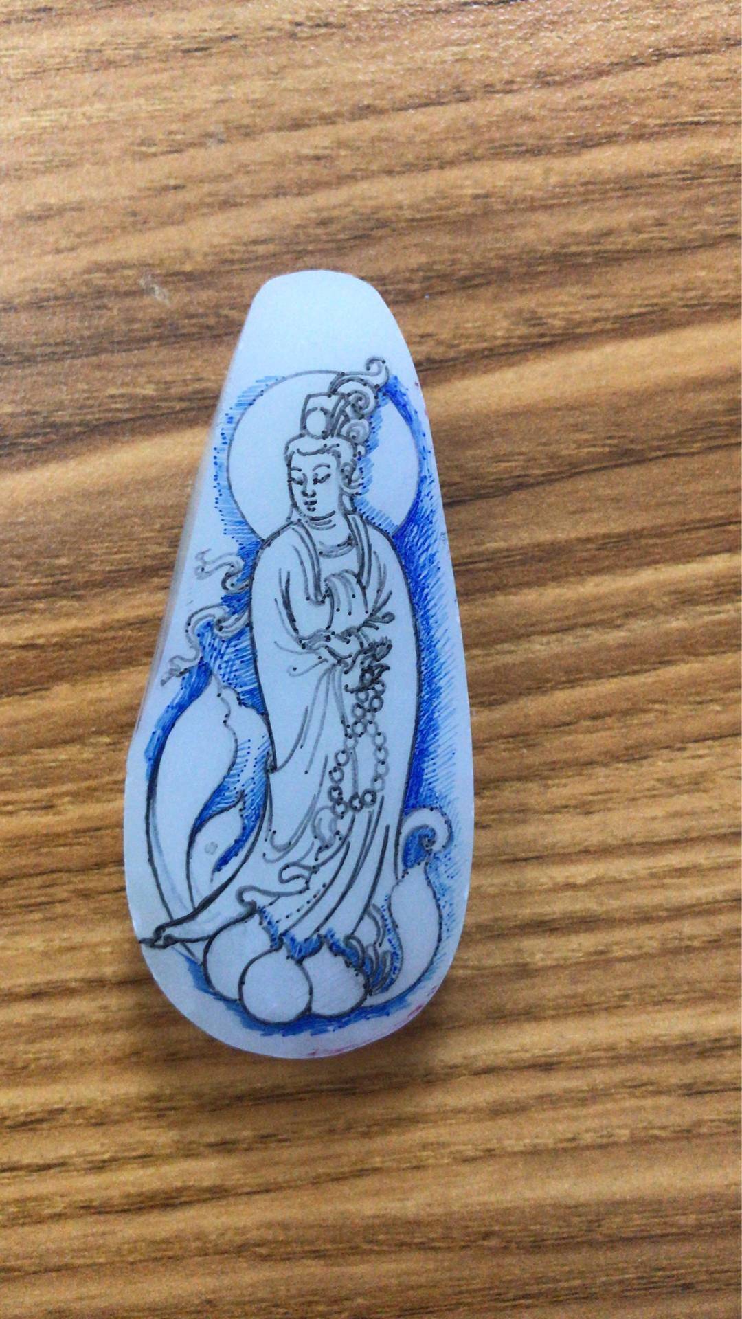 新疆和田玉原毛孔皮白玉籽玉35.6克_御府和田玉网
