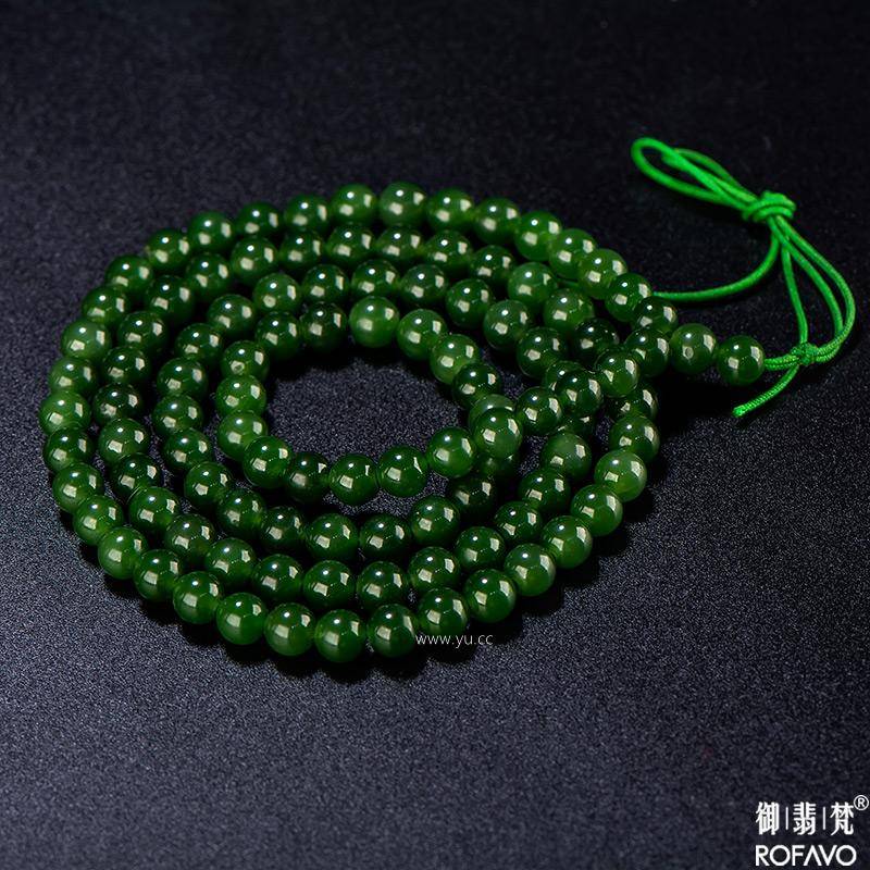 俄羅斯碧玉108顆項(xiàng)鏈?zhǔn)稚?37.5 克