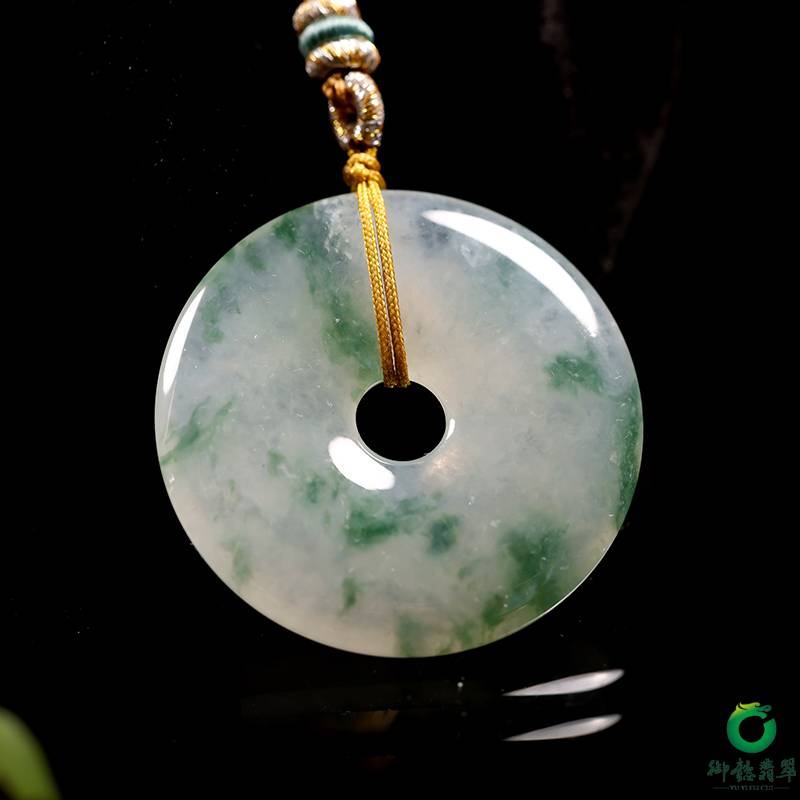 緬甸天然A貨冰飄花翡翠 平安扣 19克 圖片2