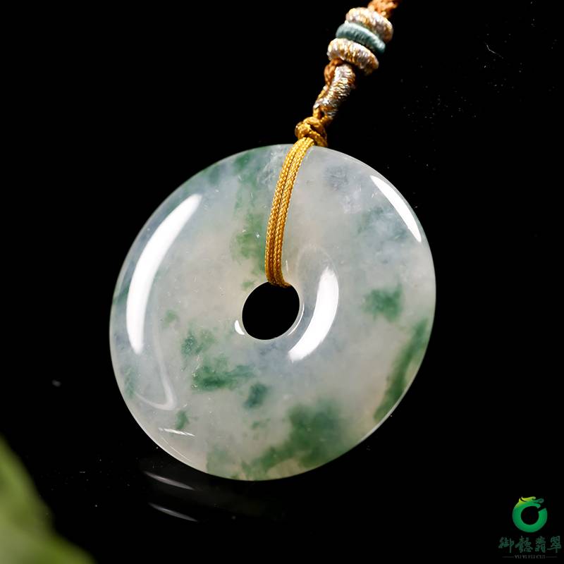 緬甸天然A貨冰飄花翡翠 平安扣 19克 圖片3