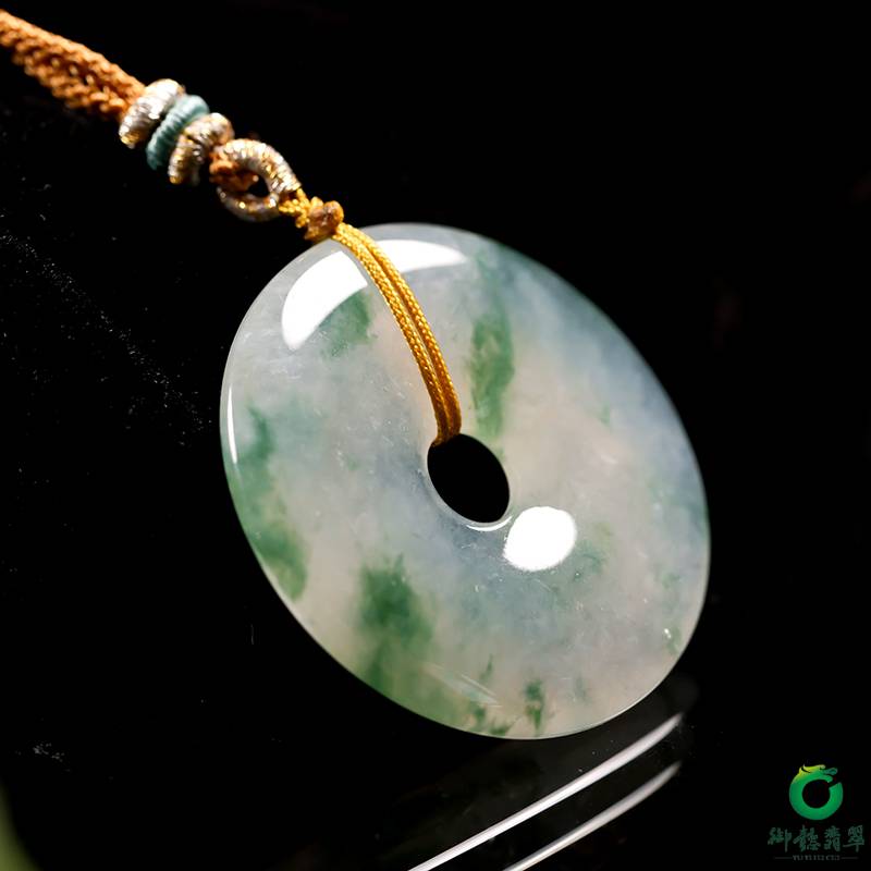 緬甸天然A貨冰飄花翡翠 平安扣 19克 圖片4