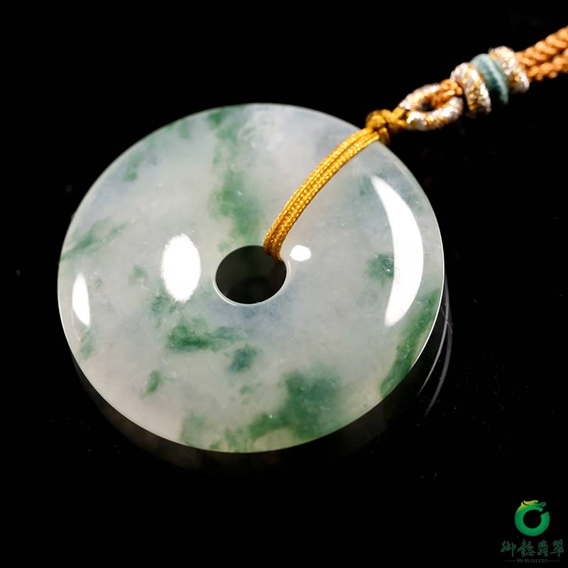 緬甸天然A貨冰飄花翡翠 平安扣 19克 圖片5