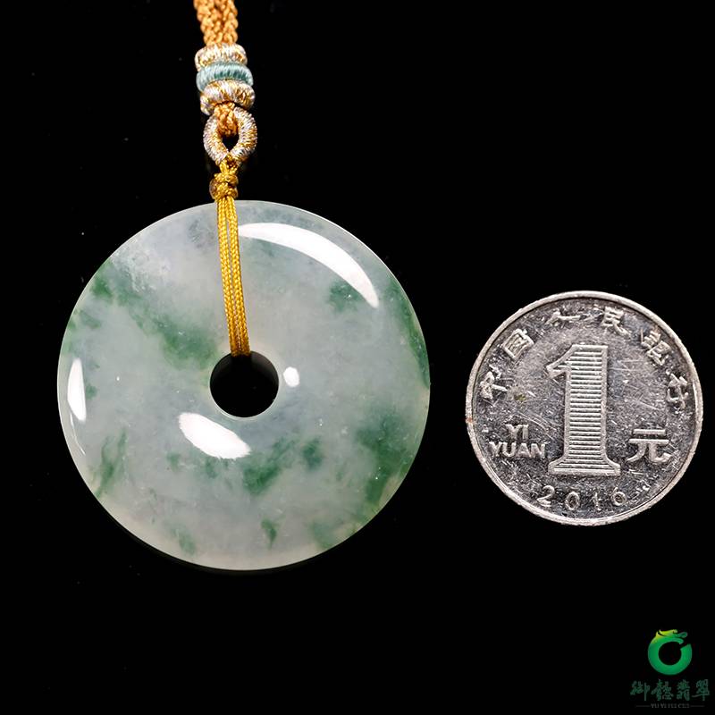 緬甸天然A貨冰飄花翡翠 平安扣 19克 圖片6