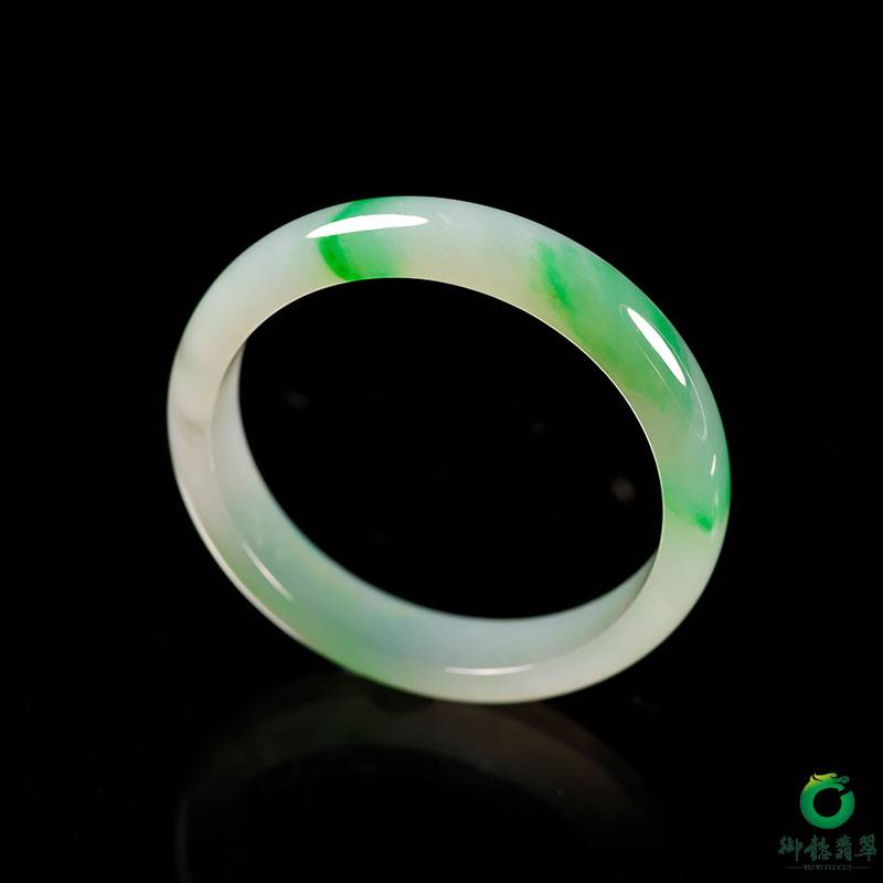 緬甸翡翠A貨冰種飄花手鐲 42.2克 內(nèi)徑54.5mm 圖片4