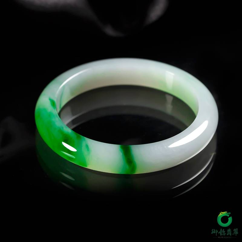 緬甸翡翠A貨冰種飄綠手鐲 54mm 43.4克 圖片7