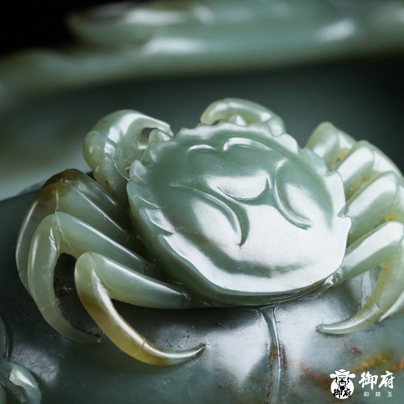 新疆和田青玉籽料獨籽獨雕文房筆洗 荷塘雅趣 2335克 圖片7