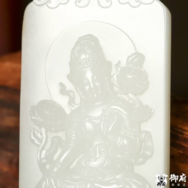 新疆和田白玉籽玉玉牌 白度母 72克 圖片4