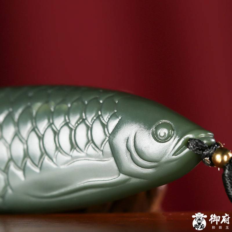 新疆和田玉青玉籽玉挂件 金龙献瑞 21.5克 图片6