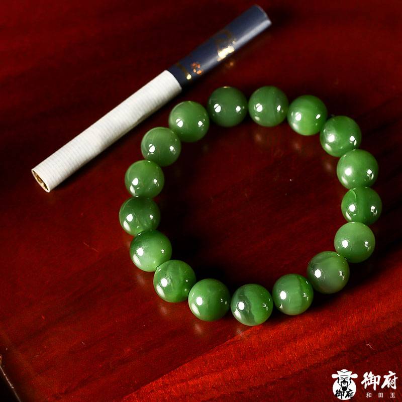 新疆和田碧玉籽玉手串 44克 圖片3