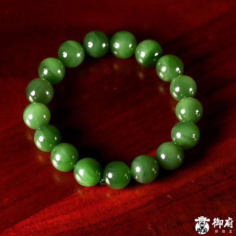 新疆和田碧玉籽玉手串 44克 圖片5