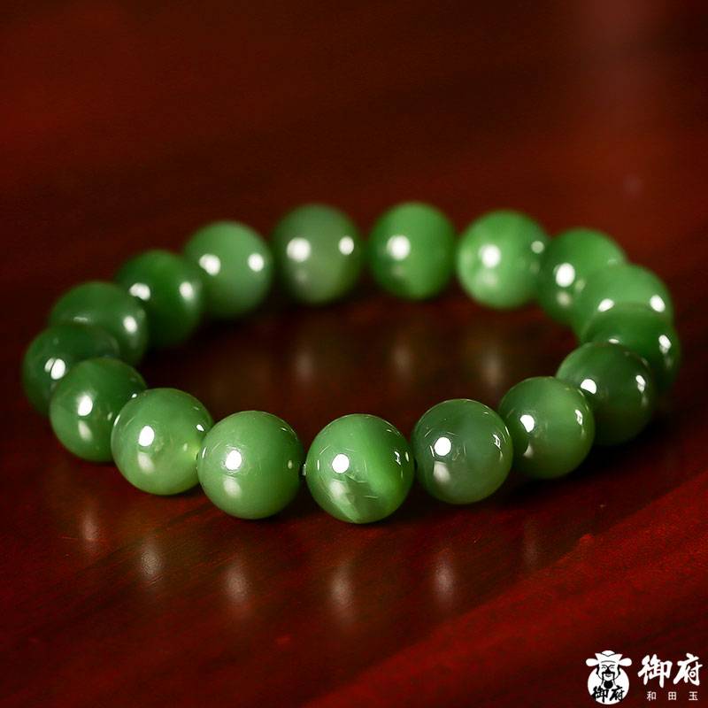 新疆和田碧玉籽玉手串 44克 圖片6