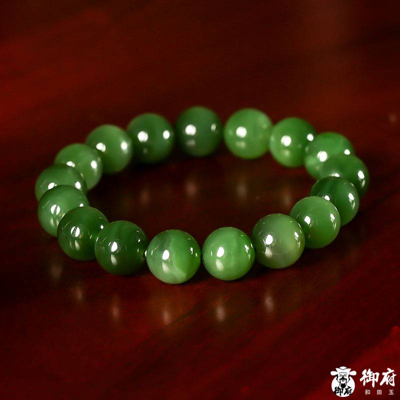 新疆和田碧玉籽玉手串 44克 圖片7