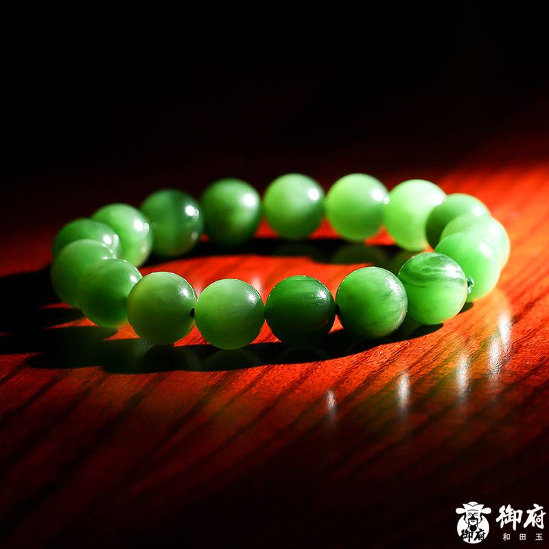 新疆和田碧玉籽玉手串 44克 圖片9