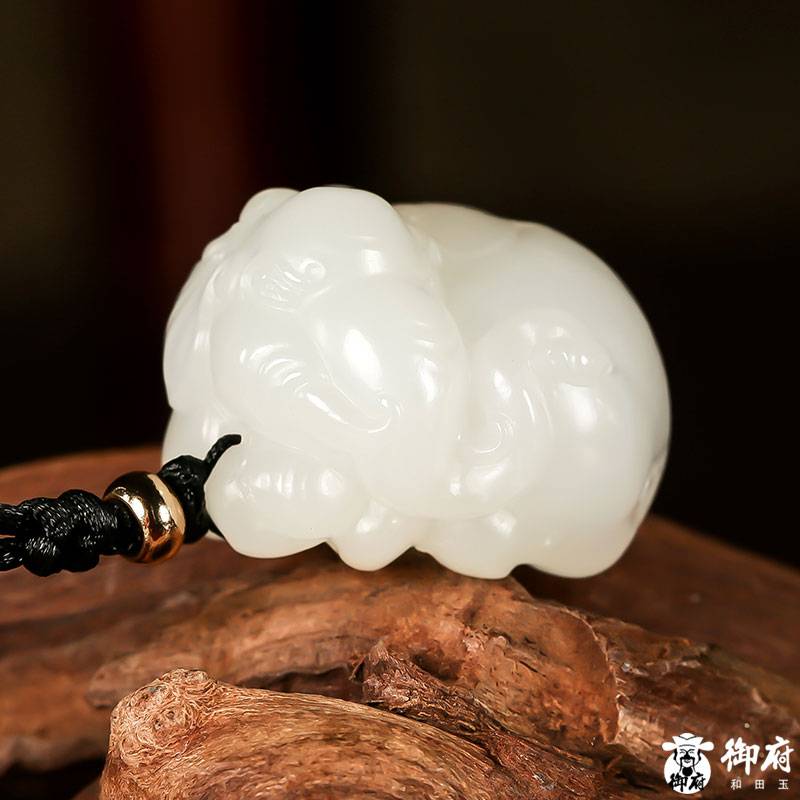 新疆和田白玉籽玉掛件 太平有象 22克 圖片9