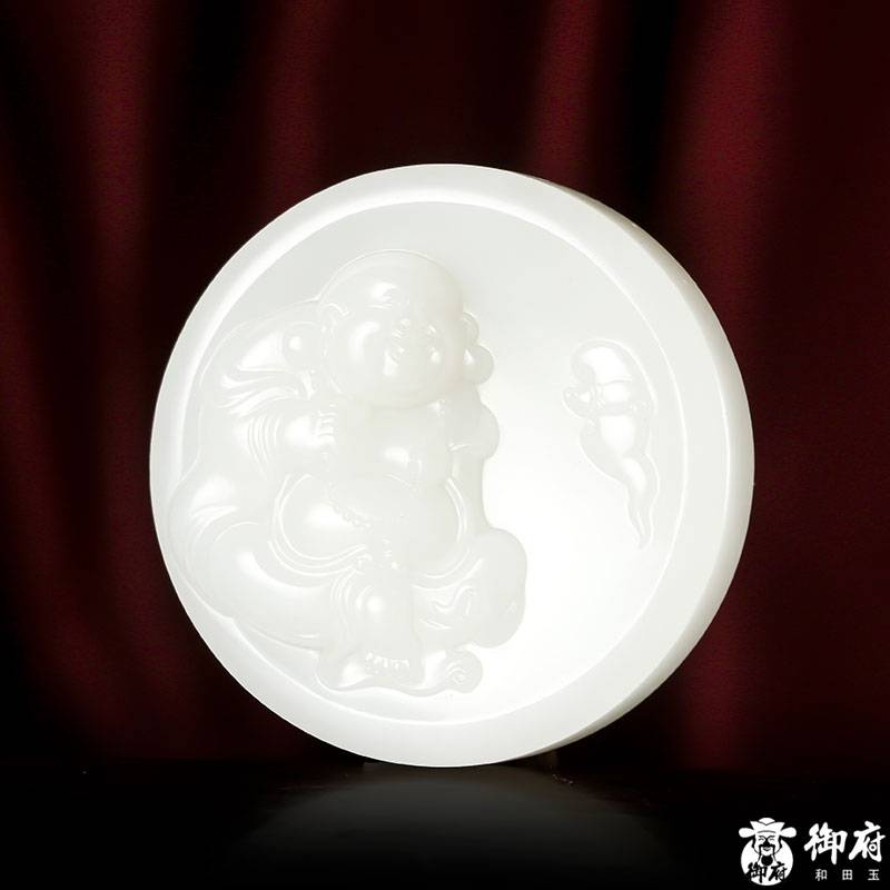 新疆和田玉白玉籽玉 持寶彌勒 81.5克 圖片9