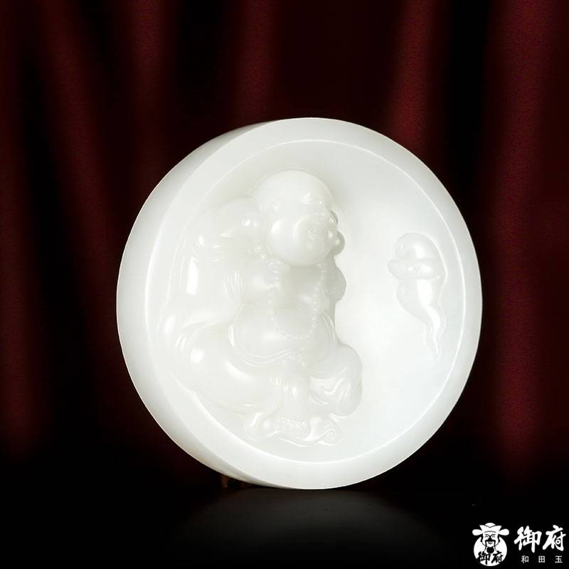 新疆和田玉白玉籽玉 持寶彌勒 81.5克 圖片6