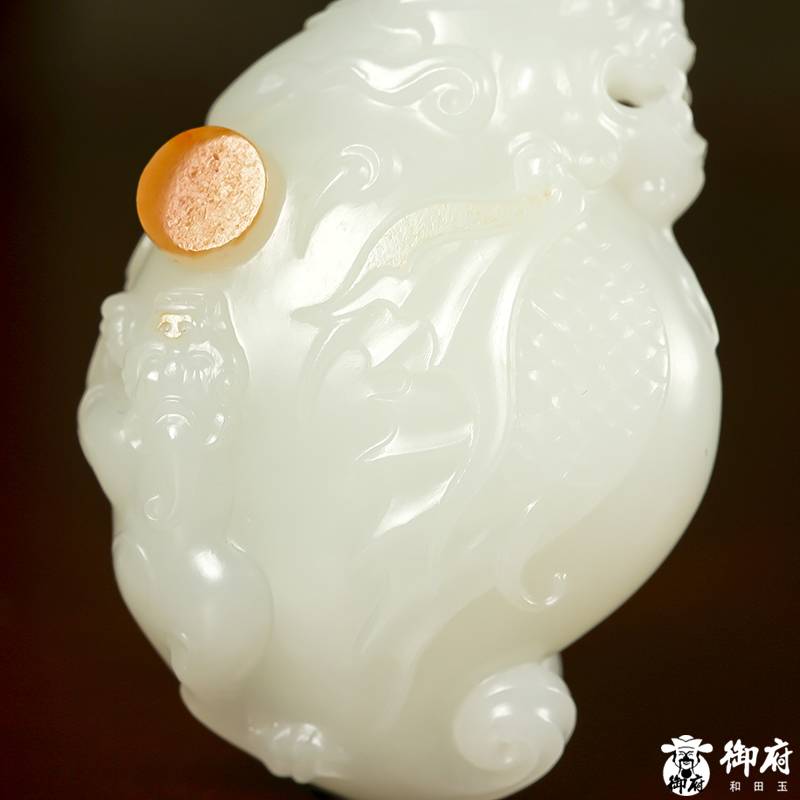 新疆和田玉白玉籽玉掛件 魚化龍 55.7克 圖片8