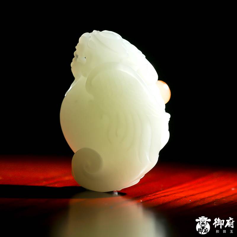 新疆和田玉白玉籽玉掛件 魚化龍 55.7克 圖片9