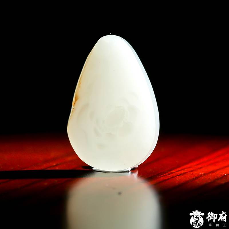 新疆和田玉灑金皮白玉籽玉掛件 榮華富貴19.2克 圖片9