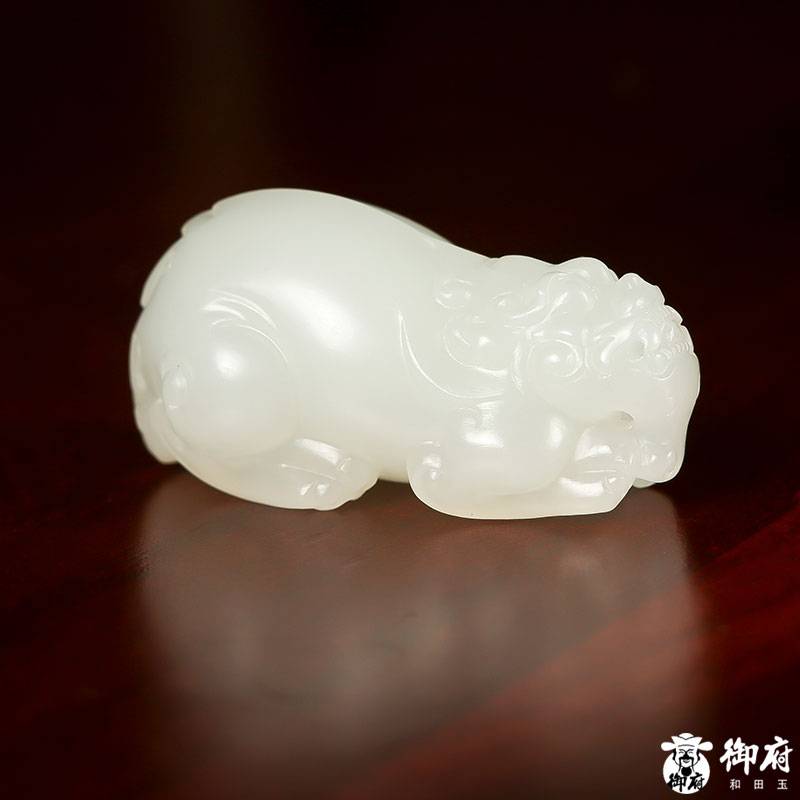 新疆和田玉灑金皮白玉籽玉 招財貔貅 18.3克 圖片9