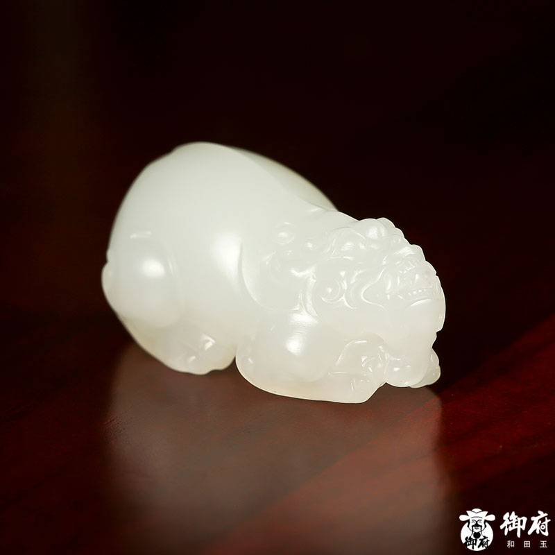 新疆和田玉灑金皮白玉籽玉 招財貔貅 18.3克 圖片8