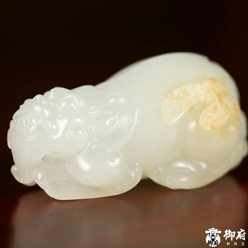新疆和田玉灑金皮白玉籽玉 招財貔貅 18.3克 圖片6