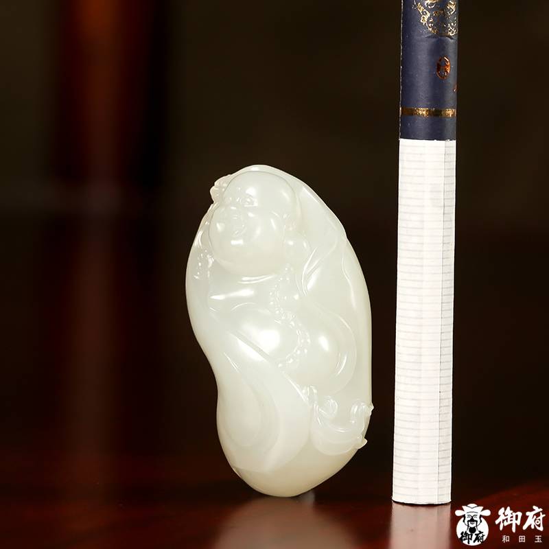 新疆和田玉白玉籽玉掛件 福在眼前 38克 圖片2